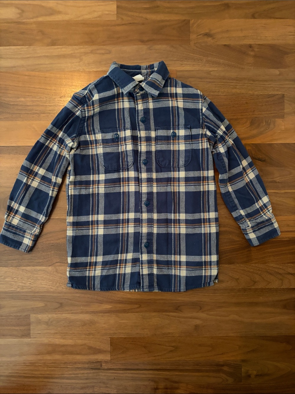 GAP Classic Blue Plaid Flannel Button-Down Shirt - Picture 2 of 3